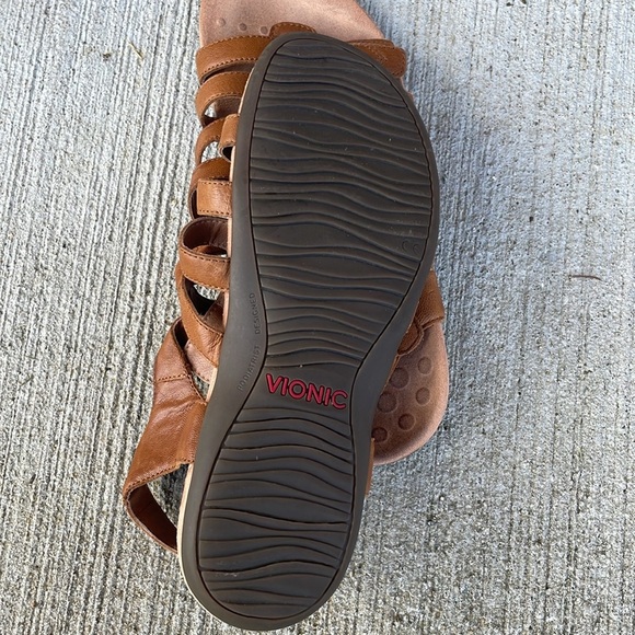 Vionic Harissa Brown Leather Gladiator Sandals Women’s Size 9 Adjustable Straps - Picture 5 of 5